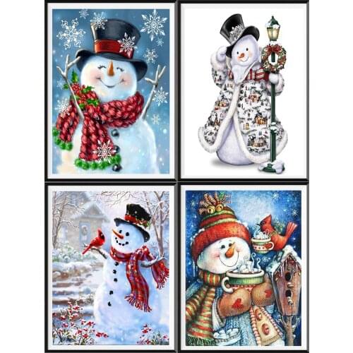 5D diamond painting full diamond snowman round diamond mosaic pattern home decoration DIY handmade