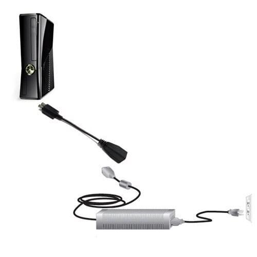 OSTENT AC Power Supply Converter Adapter Cable Cord for Microsoft Xbox 360 to Xbox 360 Slim