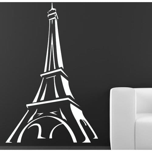 Promotion Paris Wall Decal Cartoon Eiffel Tower Wall Decor Sticker Living Room Hollow Out DIY Home Decoration