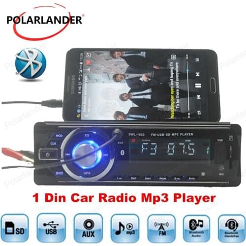 Free Shipping 1 Din Car Radio Mp3 Player Auto Radio Support USB/SD/EQ/Bluetooth/FM/Aux/Clock Function Multi Function Hot Sale