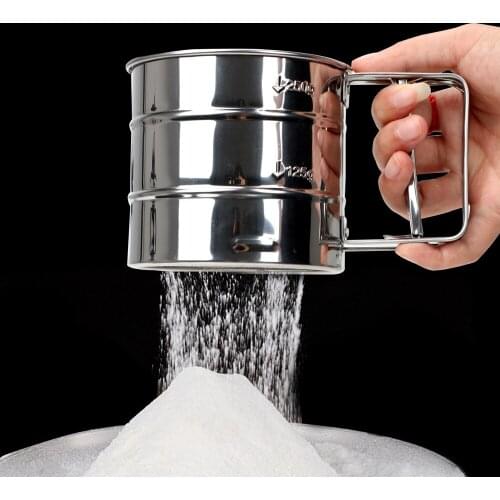 Stainless Steel Sieve Cup Bakeware Baking Icing Sugar Shaker Pastry Baking Tools Powder Flour Mesh Sifter Cup