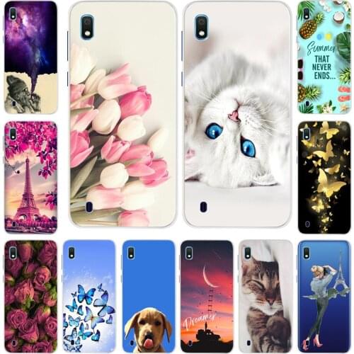 For Samsung Galaxy A10 Case 2019 Silicone Back Cover Soft TPU Phone Case For Samsung A10 A 10 A105F A105 SM-A105F Case Flower
