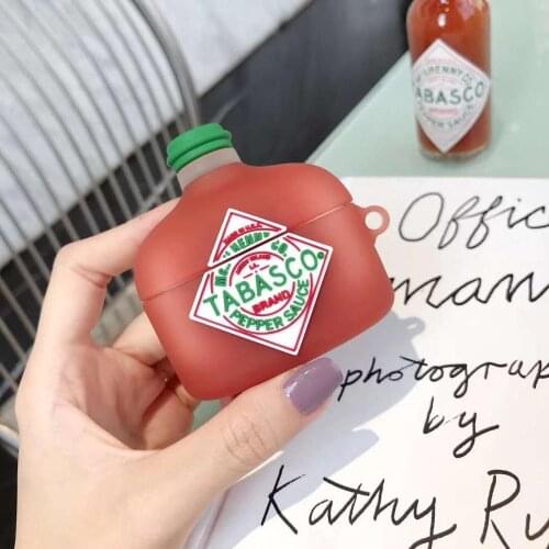 Fashion cute mcilhenny Tabasco pepper sauce case for AirPods 1 2 pro charging box Soft silicone earphone protective cover gift
