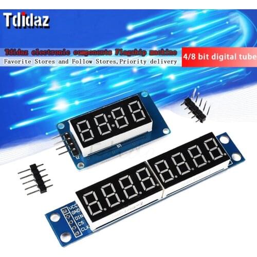 4/8-digit digital tube display module LED brightness adjustable with clock point TM1637 serial MAX7219 driver