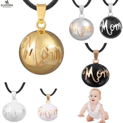 Euodra Angel Caller Fashion Pendant Jewelry "Mom" Print Chime Bola Pregnancy Ball Pregnant Women Long Pendants Necklaces