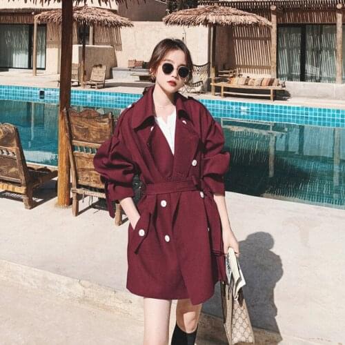 KUANGNAN Women's Short Trench Coats