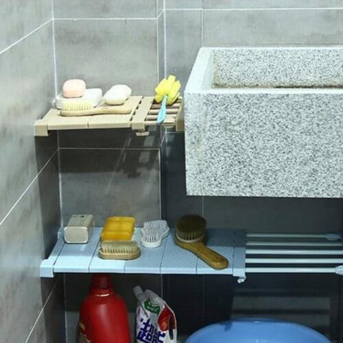 Kitchen Holder Bedroom Paste Type Cabinets Layered Partition Shelf Wardrobe Retractable Storage Holder Rack Telescopic Organizer