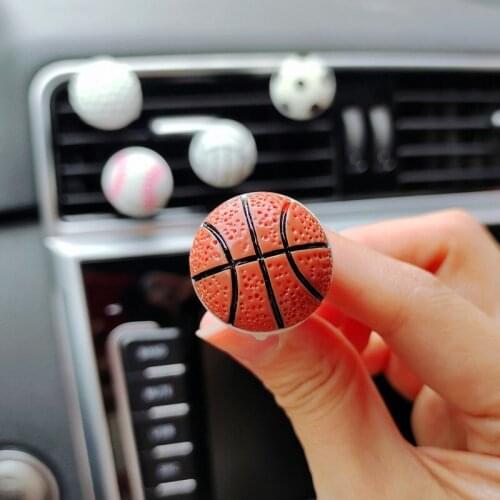Cartoon Mini Football Car Air Freshener Perfume Clip Mini Basketball Car Air Vent Clip Cute Ball Auto Accessories Interior Decor
