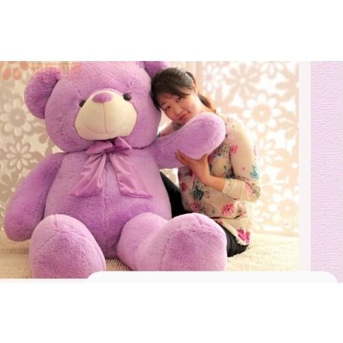 Stuffed animal teddy bear lavender bear plush toy huge 120cm doll about 47 inch throw pillow l8786