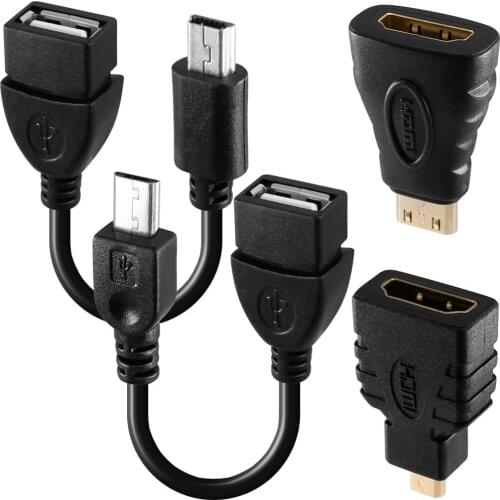 Android Tablet Cable Adapter Set-micro USB Otg; Mini USB Otg; Hdmi Female to Micro Hdmi Male;hdmi Mini-enabled Devices to Hdmi