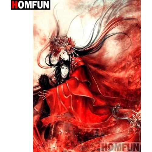 HOMFUN Full Square/Round Drill 5D DIY Diamond Painting "Cartoon couple" Embroidery Cross Stitch 5D Home Decor A14239