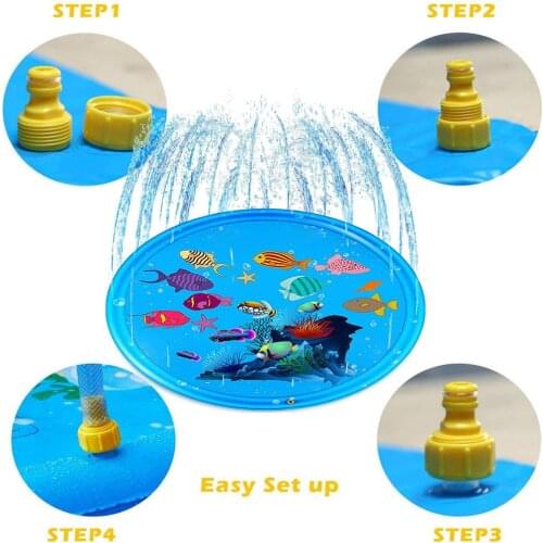 Inflatable Splash Sprinkler Pad 3-in-1 Sprinkler Kids Splash Pad Wading Pool Inflatable Water Toy For Babies Toddlers