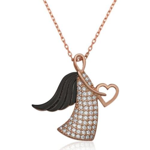 Real Silver 925 Jewelry Silver Angel Mother Women 'S Necklace