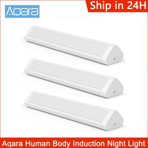 New Aqara Human Body Motion Activated Night Lamp LED Light Bar Magnetic Installation For Home Bedside Nursing Wardrobe Camping