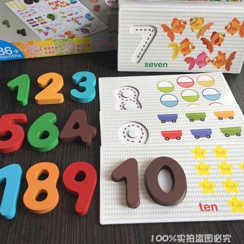 Count Learning Games Digital Parttern Matching Kids Toy Montessori Materials Educational Wooden Toys for Children Funny Numeracy