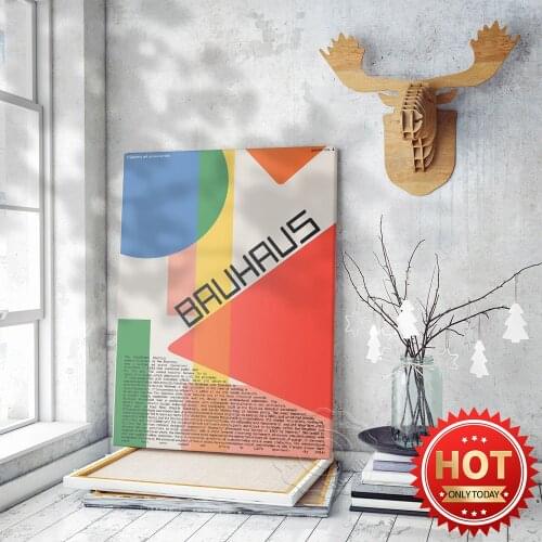 Bauhaus Geometric Art Architecture Style Poster, Cute Colourful And Fun Geometric Art Prints, Kids Room Kindergarten Decor Mural