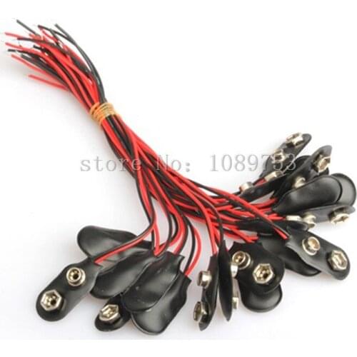 100PCS 9V Battery Snap Connector Cable Plug Volt Clip Lead Wire for Arduino DIY