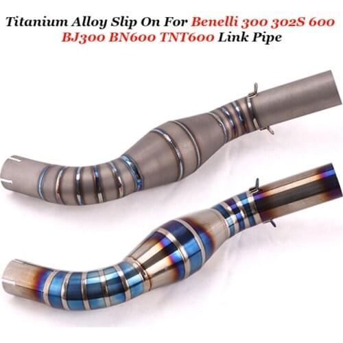 Titanium Alloy Slip On For Benelli 300 302S 600 BJ300 BN600 TNT600 Motorcycle Exhaust Escape Modify Middle Connection Link Pipe