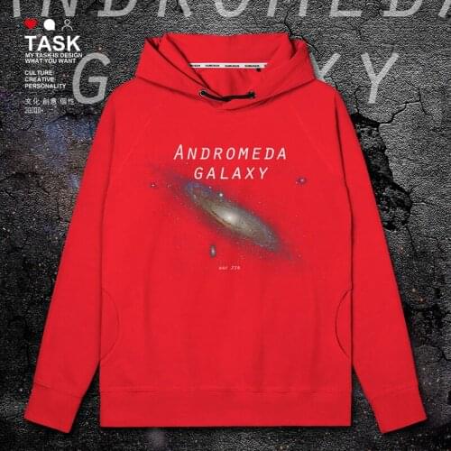 Andromeda Galaxy space astronomy spiral galaxy Messier 31 mens hoodies men white crewneck sweatshirt pullovers clothes autumn