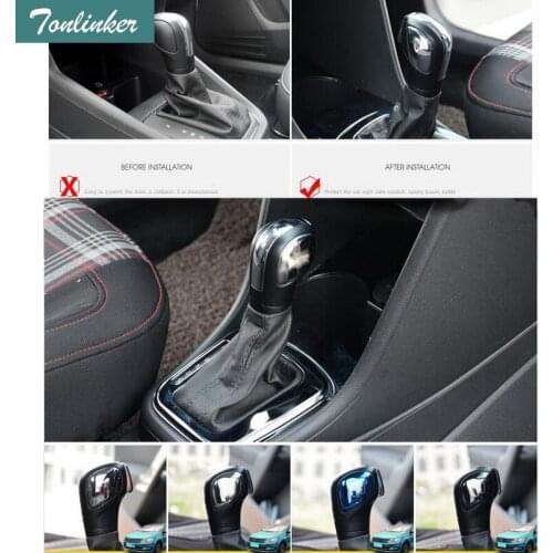 Tonlinker Cover case stickers for Volkswagen polo CC Golf 7 6 Tiguan Passat B5 B6 B7 Jetta gear shift knob gear head sticker