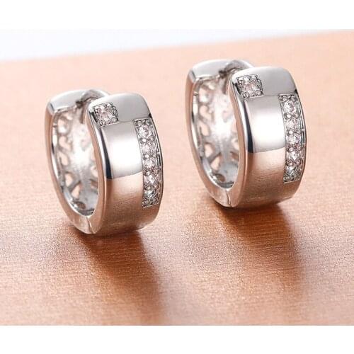 Korean Fashion Simple U-shaped Zircon Earrings Elegant Womens Earrings Bridal Wedding Jewelry Engagement Earrings