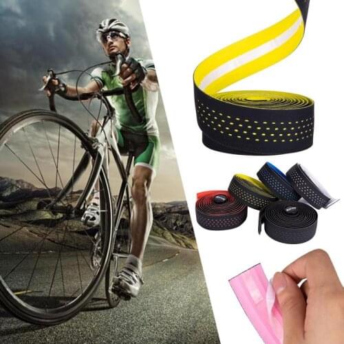 Bicycle Bar Tape Soft Road Bike Handlebar Cork EVA PU Bar Tape Professional Cycling Damping Anti-vibration Wrap With 2 Bar Plug