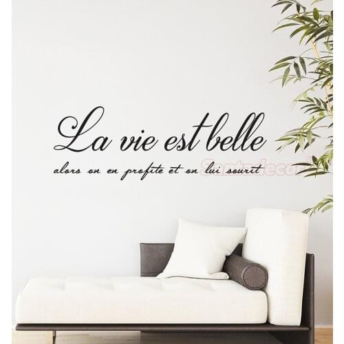 Stickers La Vie Est Belle Alors On En Profite Vinyl Wall Art Decor Mural Decal Living Room Home Decor Poster House Decoration