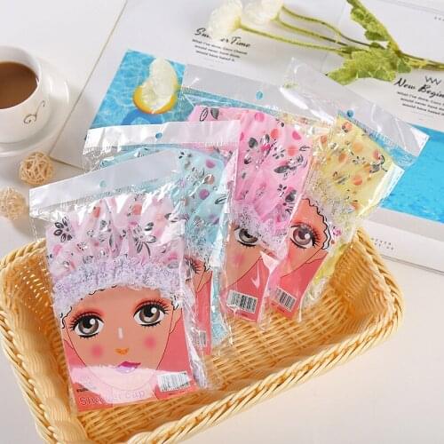 Hair Cap Waterproof Shower Cap Thicken Elastic Bath Hat Bathing Cap for Women Spa Bathing Accessory Hair Salon Bathroom Product