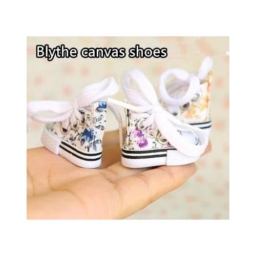 3.6cm Mini Doll Shoes For Blyth Doll Canvas Shoes Sneakers Casual Shoes for 30cm 1/6 doll azone Pullip Dal