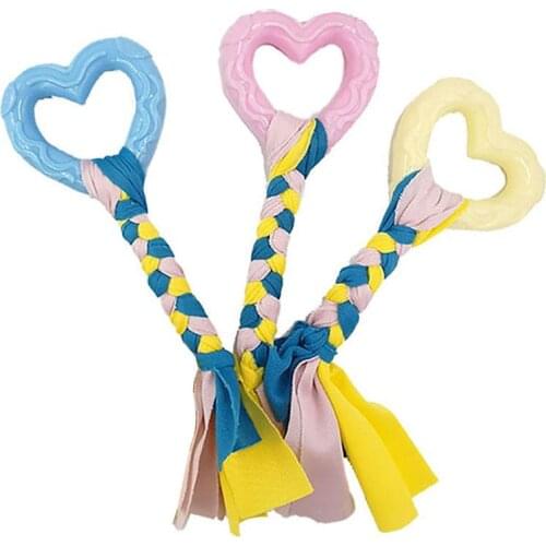 3PCS/Set Dog Toy Pet Chew Toys Interactive Cute Heart Shaped Knotted Dog Bite Toy For Puppies Pet Ropes Toys Dog Accessories