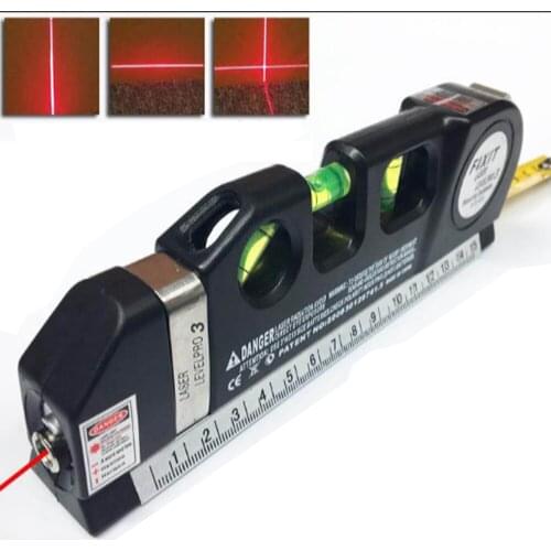 4 in1 Multipurpose Measuring Instrument Laser Spirit Level with Metric Rulers and Measure Tape Laser Leveling Device