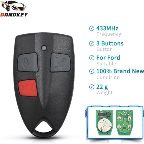 Dandkey Remote Control Key For Ford AU Falcon Clicker Transmitter Keyless Entry Fob 3 Buttons Replacement 433Mhz Auto Car Smart
