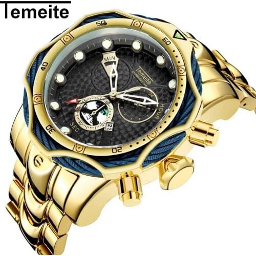 2020 New Large Dial Brand Mens Watch Steel Band Sports Mens Watch Men Watches watches for men mens watches top brand luxury