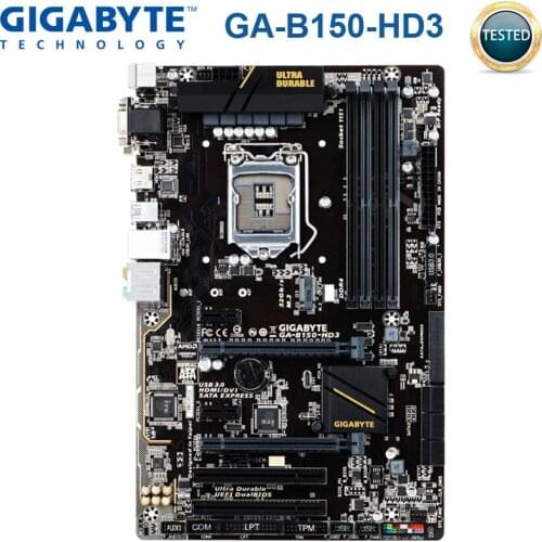 Gigabyte B150-HD3 Motherbaord Intel B150 LGA 1151 Desktop Core i7/i5/i3 PCI-E 3.0 Gigabyte B150 Mainboard DDR3 USB3.0 M.2 Used