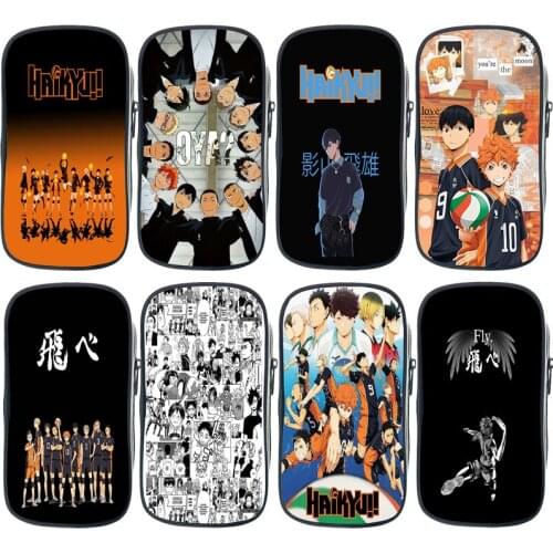 Children Haikyuu!! Pencil Case Students Anime Pencil Box Kids Cartoon Pen Bags Big Capacity Boys Girls Stationery Storage Bags