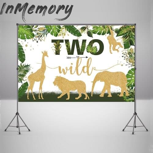 Jungle Safari Party Photography Background Custom Two Wild Boy 1st Birthday Backdrop for Photo Studio Wallpaper Photo Booth