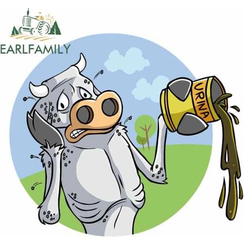 EARLFAMILY 13cm x 11.4cm for Cow Fine Decal Vinyl Car Sticker Anime Waterproof Occlusion Scratch Funny Creative Decal
