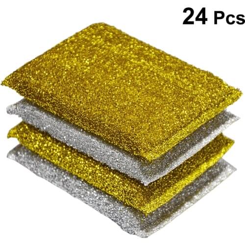 24pcs Cleaning Sponge Scrub Brush Household Scouring Pad Dishwashing Sponge Cleaning Pad Sponge Cloth For Home Kitchen
