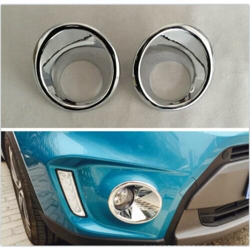 Chrome Fog Light Lamp Cover for Suzuki Vitara 2015 2016 2017 2018 Front Bumper Fog Light Cover Trim Car Accessories 2 Pcs