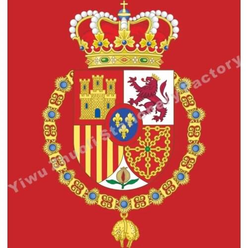 Spanish royal Red Ensign-A 120X120cm (4x4FT) 120g 100D Polyester Double Stitched High Quality Banner Free Shipping