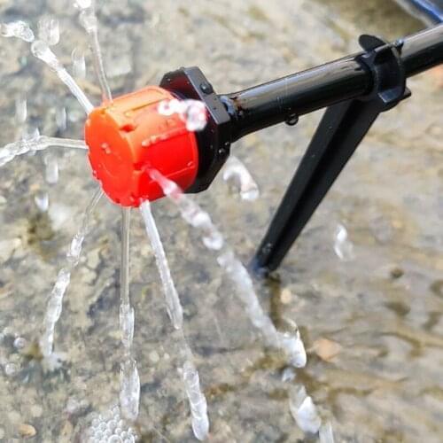 Garden Adjustable Sprinkler Drip Irrigation 8-Hole Irrigation Sprinkler 1/4 Inch Anti-Blocking Dripper Garden Sprinkler Device