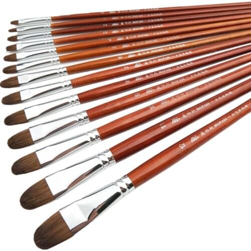 High Quality Watercolor Weasel Hair Brush Wooden Handle paint Brush Gouache Oil painting Set Drawing Art Supplies Painting Tools