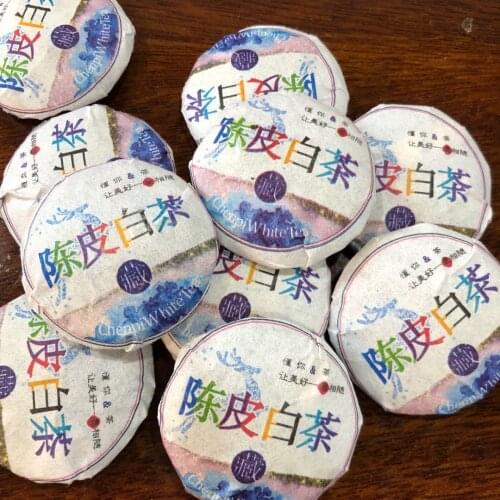Chinese Tea Fujian Chen Pi Lao Bai Cha Compressed Mini Pu'er Tea Fuding Old White TeaLipid-lowering and Beauty Free Shipping250g