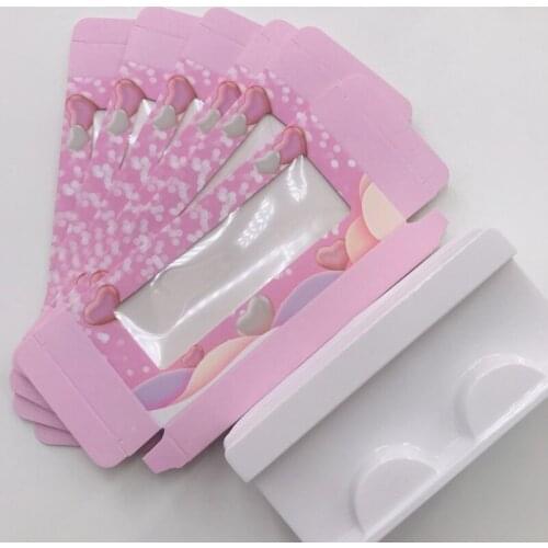 Valentines box Lashes Box Custom Packaging Private Label Empty Pink Paper Box Dramatic 25mm Mink Lashes Natural Long