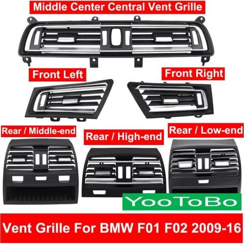 LHD Left Hand Car AC Wind Air Conditioner Vent Grille Outlet Panel Chrome Plate Panel Front Center Rear For BMW 7 series F01 F02