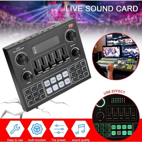 Multifunctional Live V9 Sound Card and BM800 Suspension Microphone Kit Broadcasting Recording Condenser Microphone Set