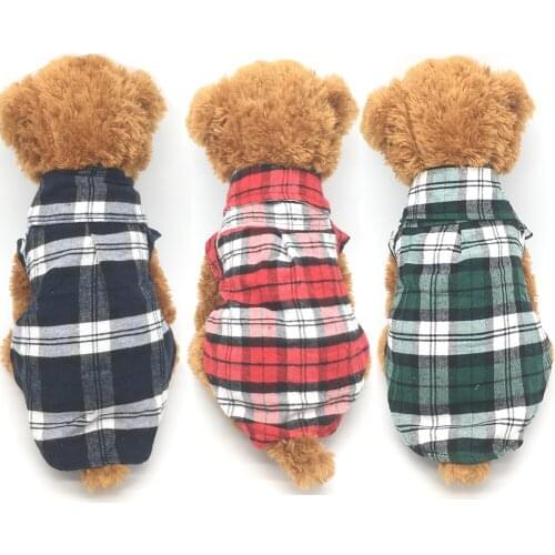 Fashion Pet Shirts Summer Classic Plaid Pet Dog Clothes for Small Dogs French Bulldog Puppy Dog t-Shirt for Dogs Pets Clothing