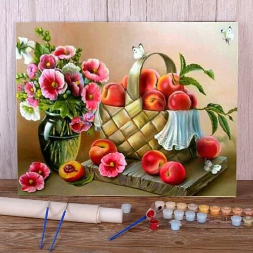 Fruit Painting By Numbers Complete Kit Oil Paints 50*70 Canvas Painting Wall Decoration For Children For Drawing Handiwork