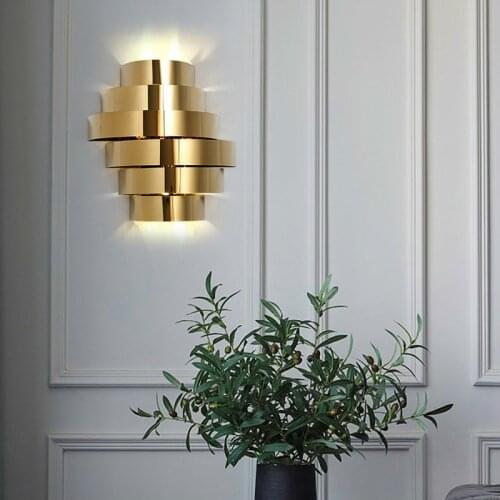 Gold Wall Light Luxury Living Room Mirror Light Wall Sconce Light Fixture Modern Wall Light Wall Art Bedroom Kitchen Wall Lamp