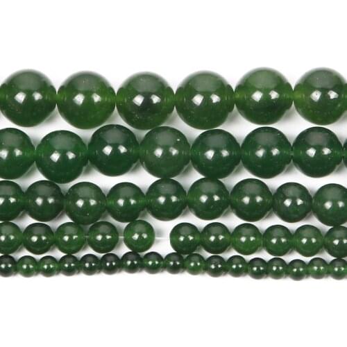 Natural Stone Green Taiwan Jadee Chalcedony Charm Round Loose Beads For Jewelry Making Needlework Bracelet Diy Strand 4-12 MM